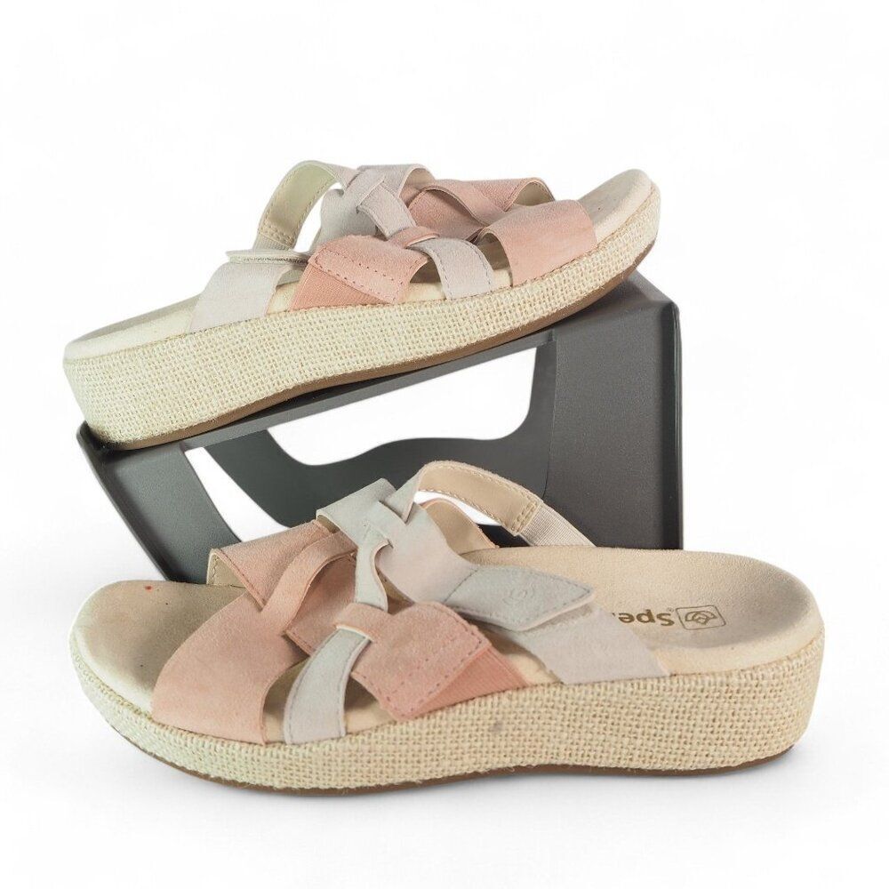 Spenco Memphis Orthopedic Strappy Slide Sandals "Coral Cloud" Women's 7.5